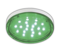 Ecola GX53   LED color  4,4W Tablet 220V Green Зеленый прозрачное стекло 27x74 Истра