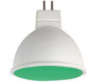 Ecola MR16   LED color  7,0W  220V GU5.3 Green Зеленый матовое стекло (композит) 47х50 Истра