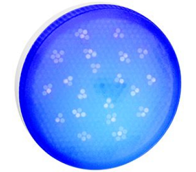 Ecola GX53   LED color  8,0W Tablet 220V Blue Синий матовое стекло (композит) 28x74 Истра