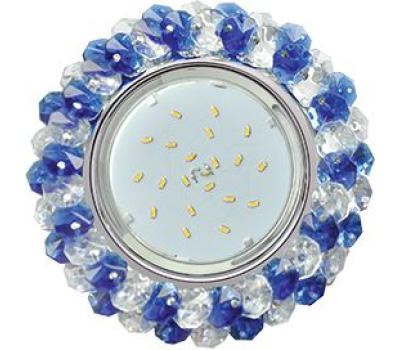 Ecola GX53 H4 Glass Круглый с хрусталиками прозрачный и голубой / Хром 56x120 Истра