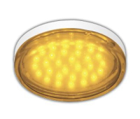 Ecola GX53   LED color  4,4W Tablet 220V Yellow Желтый прозрачное стекло 27x74 Истра